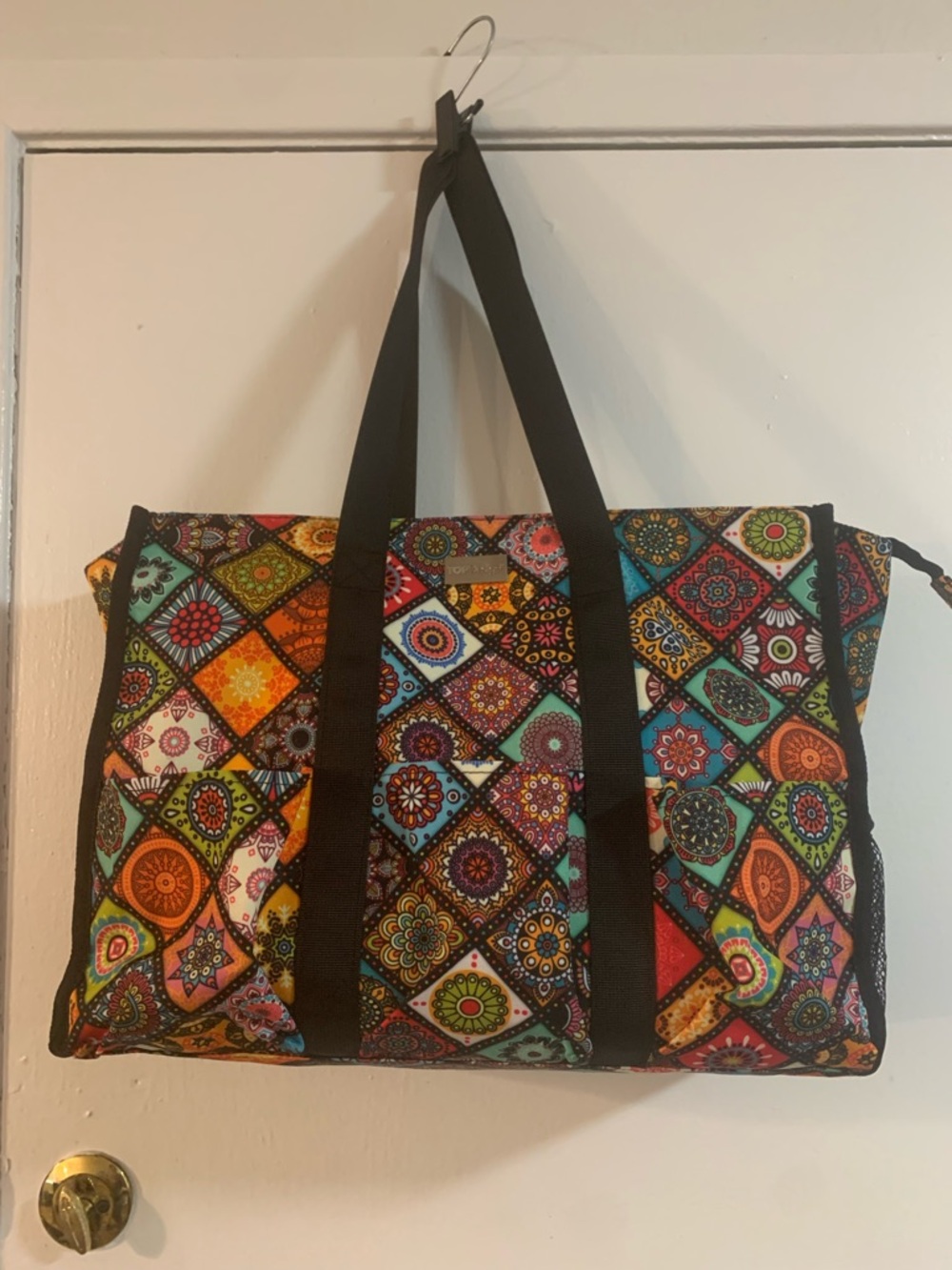 Multicolor Water resistant Top Design Mosaic Pattern Weekender Tote Bag